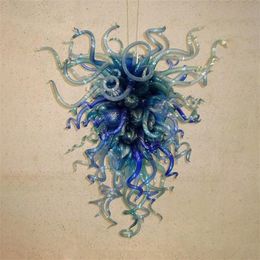 Modern OEM 100% Handmade Wall Lamps Hand Mouth Blown Glass Art Blue Coloured 20 By 28 Inches Lights Sconce Murano Light Home Decoration Indoor Lighting