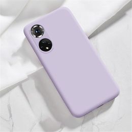 Liquid Silicone Phone Cases For Honour 50 Lite Soft Full Cover On For Honour 50 Pro Se Case Bumper Camera Lens Protection