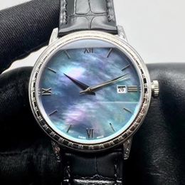 Brand Sky Blue And Cowry White 39mm Mens watch Stainless Automatic Ville Men's Sports Wrist Sapphire men watches