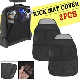 Car Organiser 2pcs Rear Back Auto Seat Kick Covers W/ Storage Bag Protectors Scuff Dirt Protect Kids Baby Children