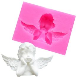3D Angel Frame Silicone Mould Cupcake Topper Fondant Moulds DIY Cake Decorating Tools Soap Clay Candy Chocolate Gumpaste Mould