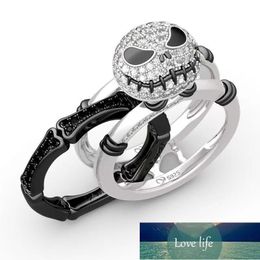 Punk Skull Rings Set for Women Men Vintage Silver Color Cubic Zirconia Pumpkin Head Finger Rings Female Anel Halloween Jewelry Factory price expert design Quality