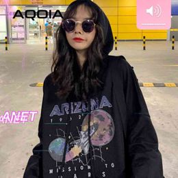 Autumn Harajuku Arizona space Printing Women Hoodies Sweatshirt Plus Size Loose Sweatshirts INS Fashion Pullovers 210521