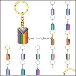 Keychains Fashion Accessories Mixed Pride Lgbt Bisexual Round Key Chain Metal Drop Delivery 2021 8De