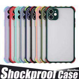 Border Color Shockproof Matte Transparent Skin Hard Cases For iPhone 12 11 Pro Max SE XR XS 6G 7 8 Plus