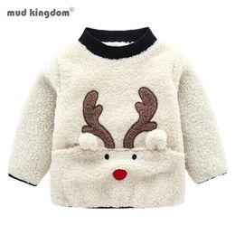 Mudkingdom Winter Outerwear for Boys Baby Girls Elk Sweatershirt Kids Warm Tops Coat Children Christmas Clothes 210615