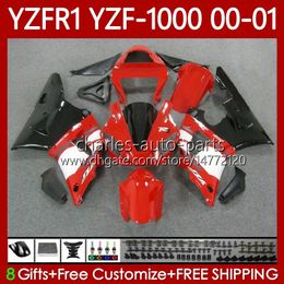 Motorcycle Body For YAMAHA YZF-1000 YZF R 1 1000 CC YZF-R1 00-03 Bodywork 83No.47 YZF R1 1000CC YZFR1 Red black 00 01 02 03 YZF1000 2000 2001 2002 2003 OEM Fairings Kit