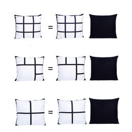 Blank Sublimation Pillowcase Black White Lattic Pillow Cover Car Sofa Pillowcases Home Hotel Decoration 6 Styles