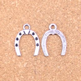 109pcs Antique Silver Bronze Plated lucky horseshoe horse Charms Pendant DIY Necklace Bracelet Bangle Findings 21*16mm