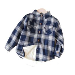 New Children Cotton Shirt Winter Baby Clothes Boys Thicken Blouses Veet Tops Toddler Sports Costume Infant Fashion Clothing
