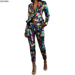 GL Women Winter Tracksuit Full Sleeve Mesh Patchwork Blazers Pants Suit Two Piece Set Office Lady Outfit uniform Women's set 062 210930