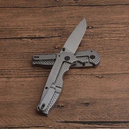 High Quality Outdoor Survival Fold Knife D2 Stone Wash Drop Point Blade 6061-T6 Handle EDC Pocket Folding Knives