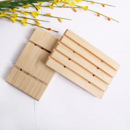 50pcs Handmade wood soap holder pine tray bathroom soaps dishes with groove multi functional kitchen storage tool