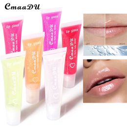 CmaaDu Lip Gloss Lips Balm 6 Colours Pure Transparent Soft Tube Moisturiser Natural Nutritious Hydrating Makeup Winter Lipgloss