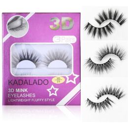 New 3Pairs Faux 3D Mink Eyelashes False Eyelash Cross Thick Fake Eyelash Extension Makeup Cruelty Free