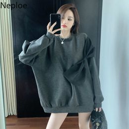 Neploe Womens Winters Tops Big Bow Sweatshirts Harajuku Fashion Korean Oversized Outwear Streetwear Hoodies Coat Woman 4G375 210422