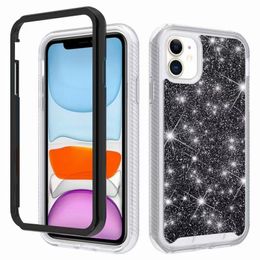 iPhone Cases 3 In 1 With Screen Protector Glitter Colourful For ONE PLUS 1+9/1+9Pro MOTO G POWER PLAY 2021 LG Stylo 7 K52 K22 Google Pixel 4A TPU+PC packagess oppbag