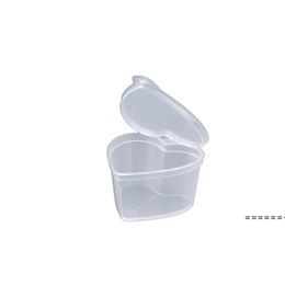 NEW45ml PP Heart Square Shaped Seasoning Box Disposable Tasting Cup Salad Sauce Take-out Packaging Seasoning Cup RRD11490