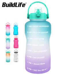 flip flops bottle UK - BuildLife 2L 3.8L Tritan Gallon Water Bottle Flip-Flop Motivational BPA Free Sports Fitness Jugs Outdoor Gym Mobile Holder Tour 210610