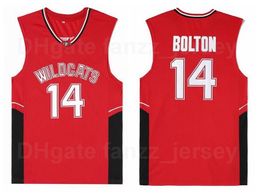 Men Moive Wildcats 14 Troy Bolton Jersey Basketball High School Team Colour Black Sewing College Breathable Pure Cotton Sports All Stitched Good Quality