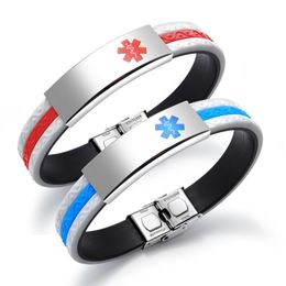 Charm Bracelets Trendy Couple Silicone Braceletes Stainless Steel Unisex Fashion Jewelry Accessories Gifts