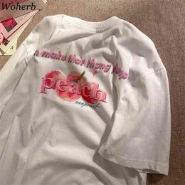 Harajuku Sweet T Shirts Women Clothing Summer Short Sleeve Casual Loose Tees Shirt Streetwear Plus Size O Neck Tops 210519