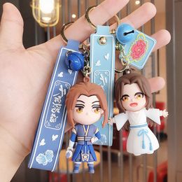 Heaven Officials Blessing Keychain Woman Anime Key Chain Men Cute Cartoon Pendant Unisex Keyring for Bag Jewellery Metal Llaveros