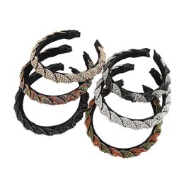 Multicolor rhinestone braided headband Ladies luxury exquisite design headband retro headdress hair accessories