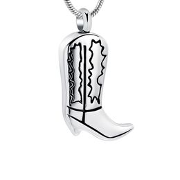 Stainless Steel Cremation Jewelry Knight Boots Memorial Urn Necklace Ash Keepsake With Gift Bag