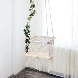 Nordic Style Hand-woven Lace Swing Suit Outdoor Hammock Children's Room Toys Comfort Security Hanging Chair Arrivals Camp Furniture