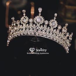Tiaras And Crowns Engagement Headband Wedding Hair Accessories For Women Princess Pageant Hairband Evening Dress Jewelry AN16 Clips & Barret