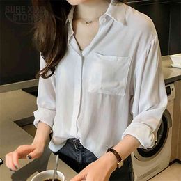 Plus size women tops Fashion woman blouses spring office work wear white blouse shirt long sleeve shirts 2071 50 210506