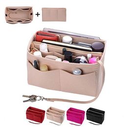 HHYUKIMI Brand Make up Organizer Felt Insert Bag For Handbag Travel Inner Purse Portable Cosmetic Bags Fit Various 220115