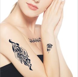 AAA2 Sexy Colourful Flower Waterproof Tattoo Body Art Temporary Men Women Washable Fake Applique Paste Pattern 6pic
