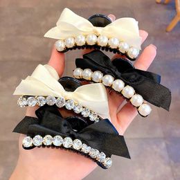 Pearls Rhinestone Hair Claw Clips Girl Ponytail Barrettes Jewellery Headwear Women Fashion Hairpins Accessories