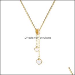 Pendants Pendant Necklaces Potcet Korea Fashion Trend Womens Stainless Steel Heart Chain Geometric Retro Jewelry Drop Delivery 3Nkjo