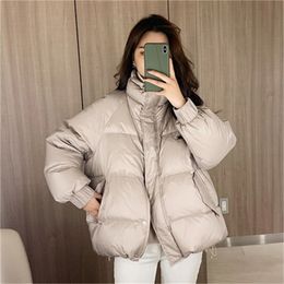 hanWomen's cotton-padded clothes warm, thick and comfortable, all-match short zipper hooded bread jacket 211221