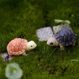 Turtle Fairy Garden Miniature Mini animal Tortoise resin artificial craft bonsai Garden Decoration 2cm 2 colors RRD11454