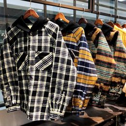 2023 Hot Sale Men's Jackets Great looking wow Meichao West Bank thickened frosted flannel warm sand Cotton Hooded plaid shirt style coat