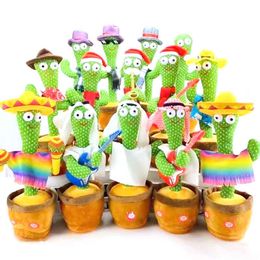 Plush Toys 120 Englisg Songs Favor Dancing Talking Singing Cactus Music Electronic Toy with Song Potted Early Education for Kids Funny