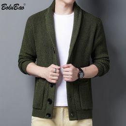 BOLUBAO Cardigan da uomo di marca maglione tinta unita confortevole caldo uomo moda misto lana maglione maschio selvaggio maglioni sottili 210518