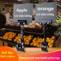 3Pcs Erasable Fresh Supermarket Special Price Tag Shopping Mall Fruit Shop Price Tag Clip Waterproof Black And White Board
