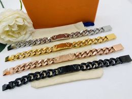 arrival lover flower letter charm bracelet Gold color Men iced out Stainless steel Women bracelets fashion rhinestone Miami cuban link chain hip hop