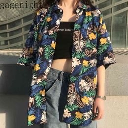 Gaganight Vintage Flower Chiffon Women Blouse Short Sleeve Summer Fashion Girls Shirt Chic Casual Loose Blusas Retro Blouses 210519