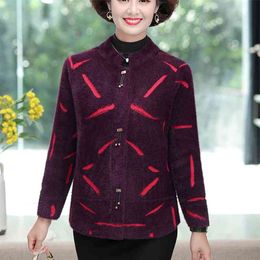 Autumn jacket mink velvet women's tops casual warm female knitted sweater thick coat long sleeve cardigans 210427