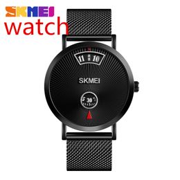 2022-SKMEI Einfache Männer Quarzuhr Mode Armbanduhren Business Stil 3Bar Wasserdicht Edelstahl/Leder relogio masculino 1489
