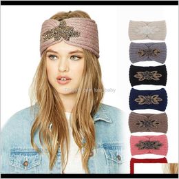 Diamond Knitted Crochet Headbands Women Winter Sports Hairband Turban Head Band Ear Muffs Cap Headbands For Party Wqc1L Dfstu