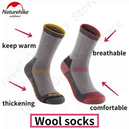 Naturehike Merino Winter Wool Thicken Outdoor Men Women Ski Thermal Socks For Snow Peak Hiking Camping Climbing