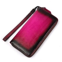 Wallet for Women Genuine Leather Female Long Fashion Cowhdie Leather Clutch Purse Women's Handy Bag for Coin and Cards