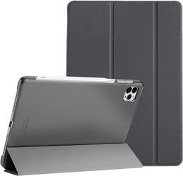 iPad Pro 12.9 Case 4th Generation 2020 2018, [Support Apple Pencil 2 Charging] Slim Stand Hard Back Shell Smart Cover for iPad Pro 12.9" 4th Gen 2020 Grey